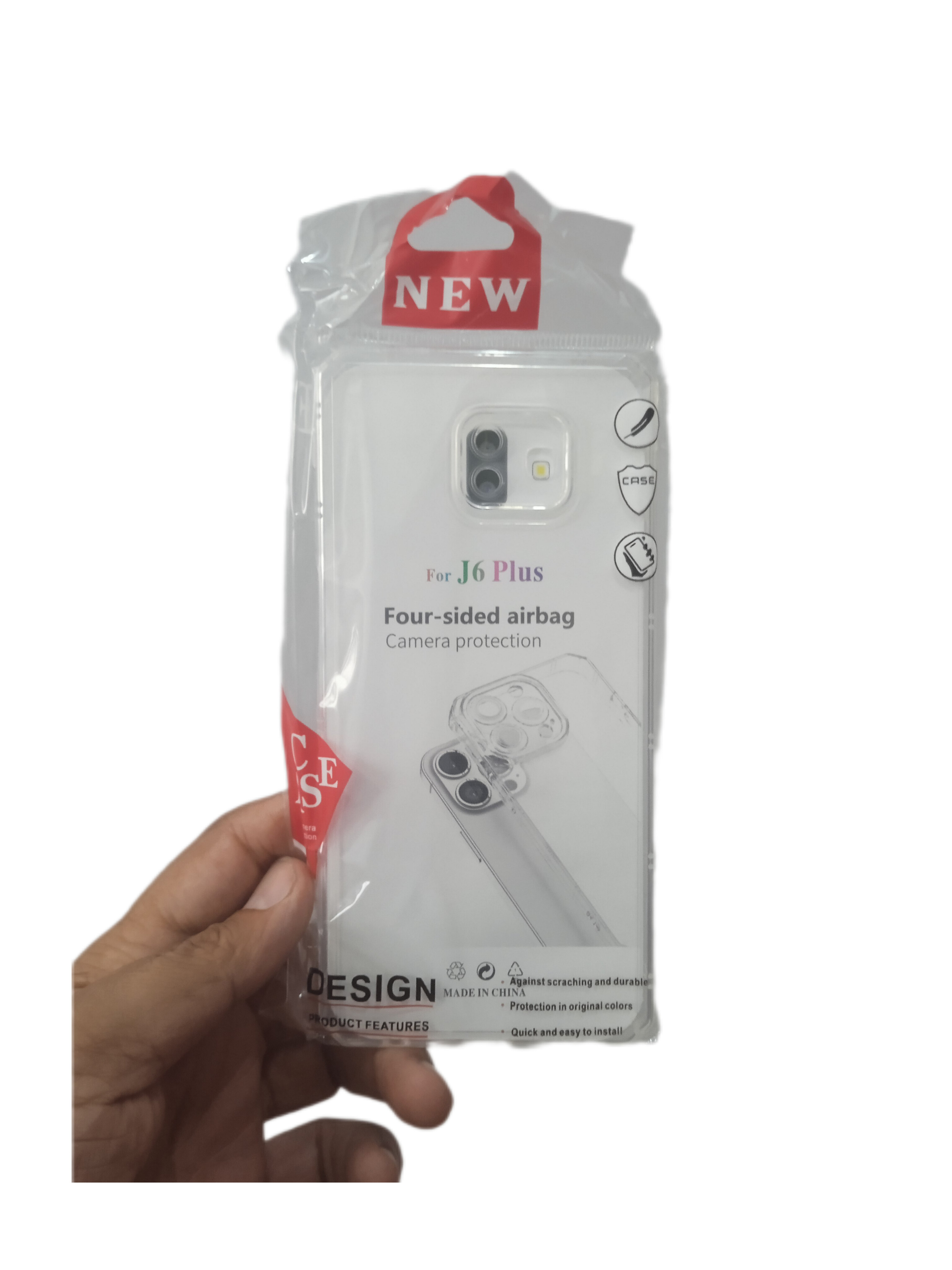 قاب بی رنگ محافظ لنز دار ایربگ دار Samsung J6 plus